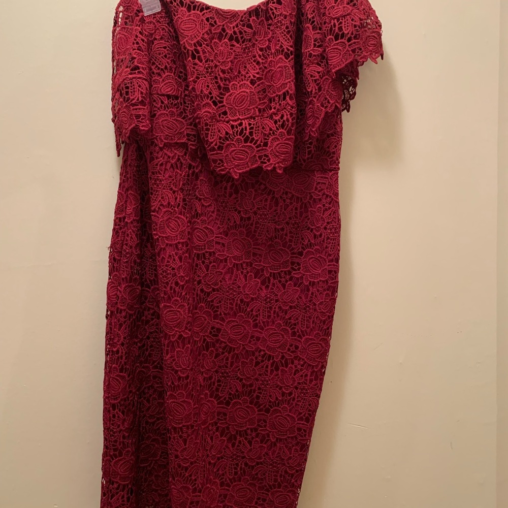 One shoulder lace dress